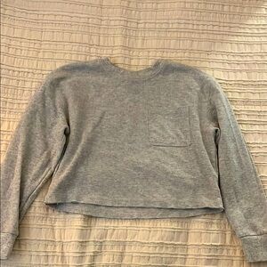 Girls art class cropped waffle knit long sleeve shirt